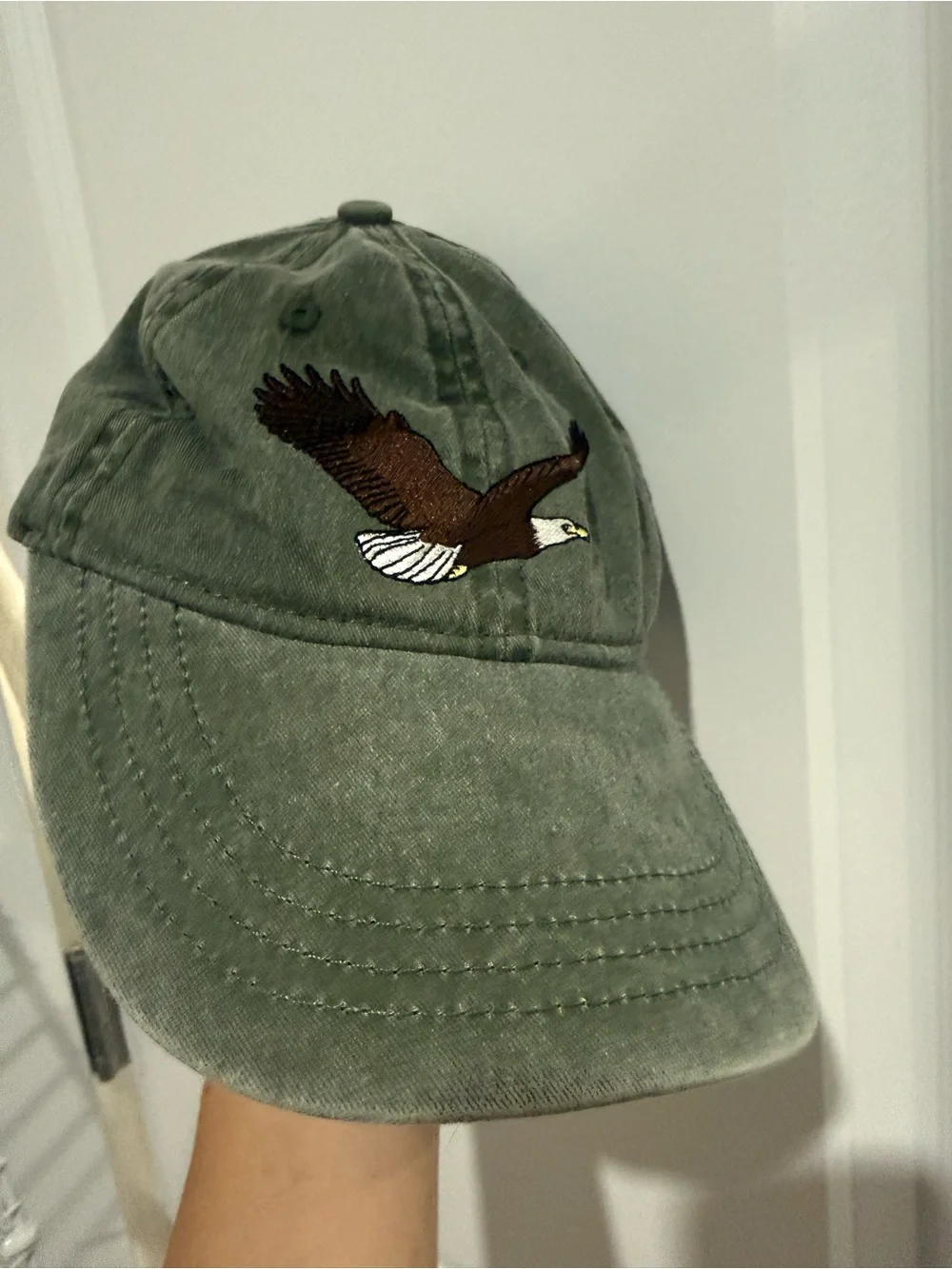 Green Eagle Embroidered Cotton Baseball Cap